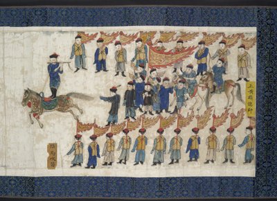 Competencia de Equitación para el Emperador Shunzhi, Rollo de mano, 1662 de Chinese School